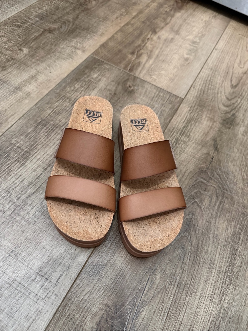 Reef Women's Dual-Strap Cork Slide Sandals - Brown
